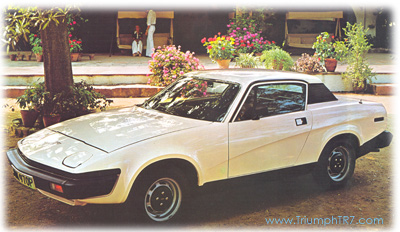 White TR7 from early FHC brochure